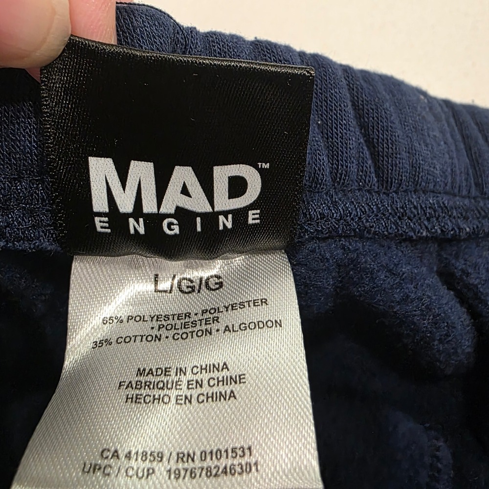 Disney Stitch Sweatpants Navy Blue L/G Character Graphic Drawstring Pockets - Picture 6 of 9